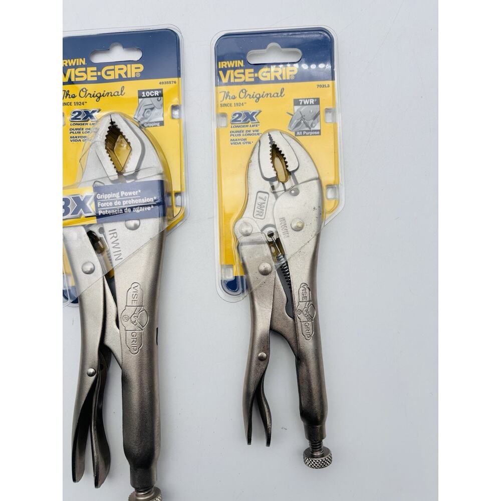 New. Set of 2 "The Original" Irwin 10CR & 7WR Vise Grip Locking Pliers Sealed - Picture 3 of 15